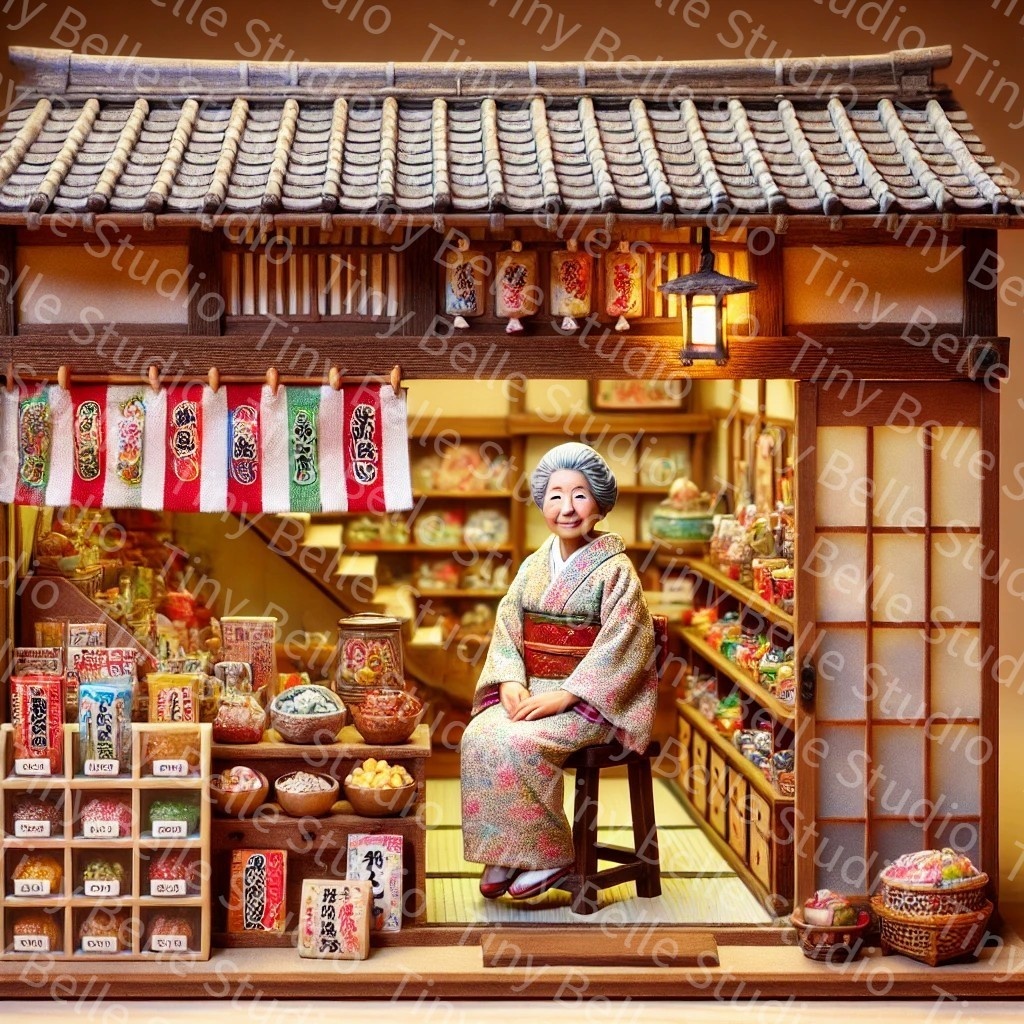 駄菓子屋とおばあさん?AI画像5枚(有料+3枚)