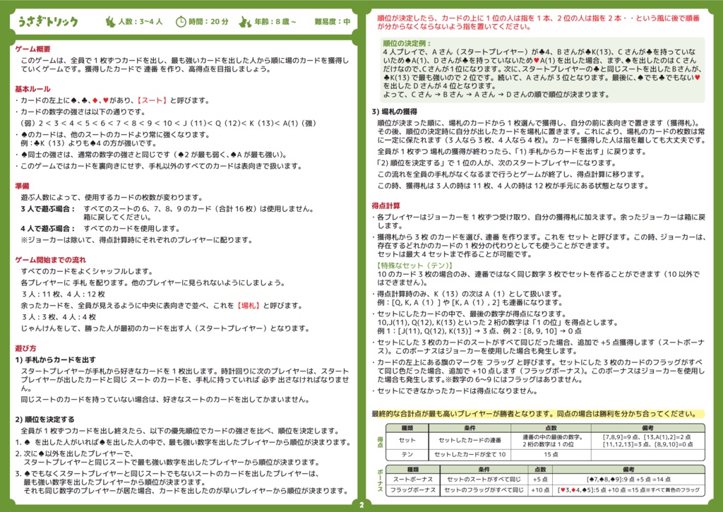 うさぎトランプ