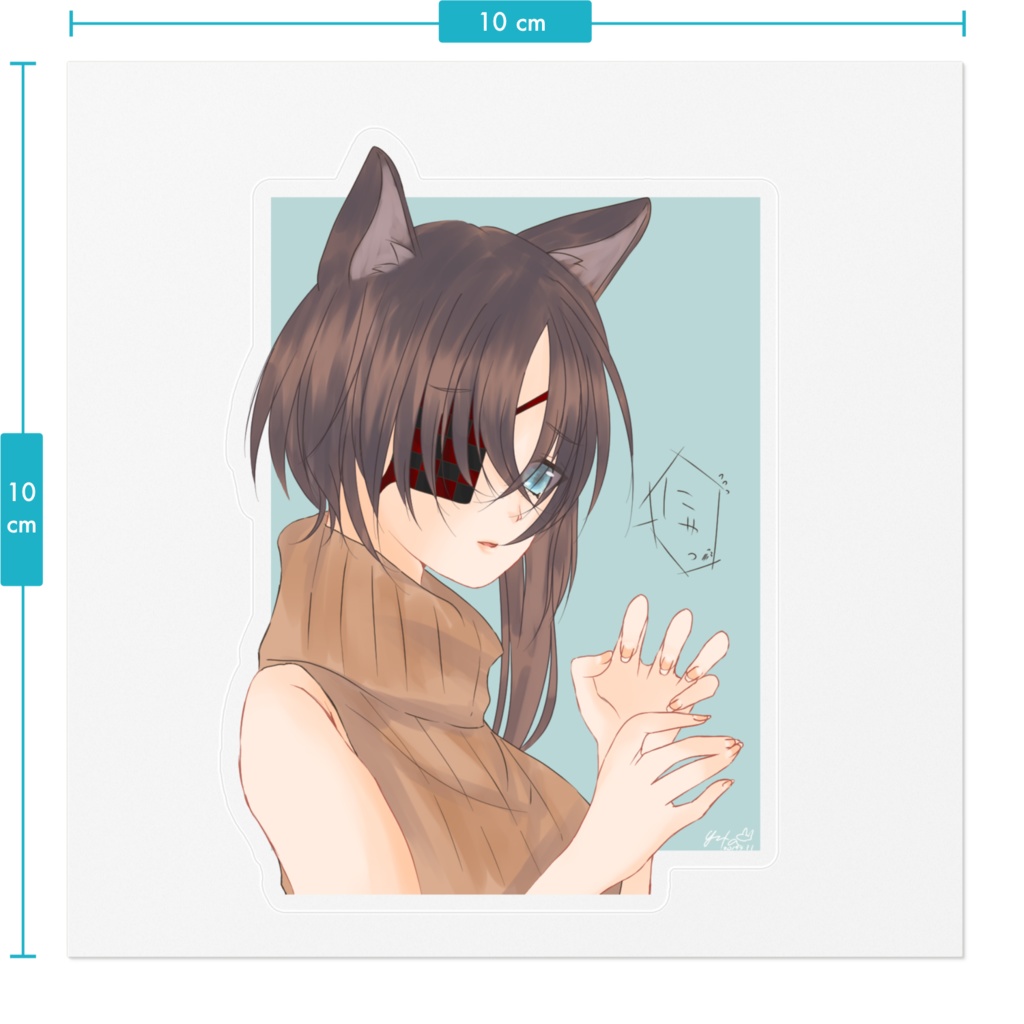 眼帯ちゃん猫ステッカー