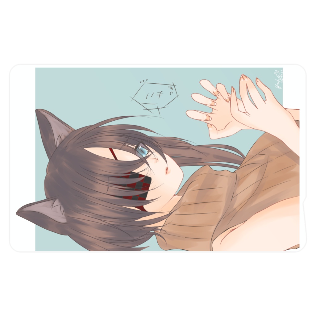 眼帯ちゃん猫ICカードステッカー
