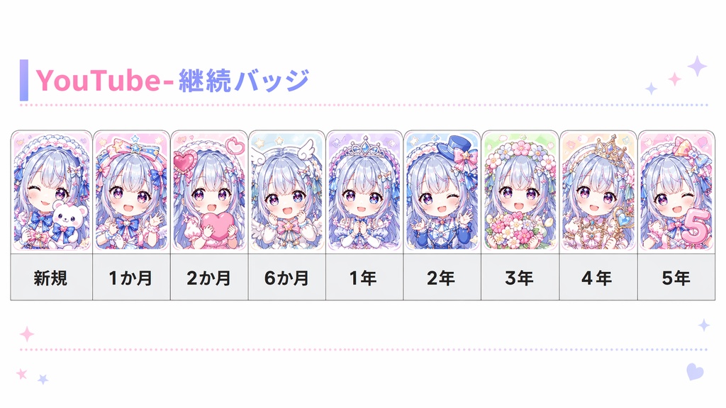 YouTubeメンバーシップバッジ・アイコン制作｜小さくても見やすいデザインを作成します