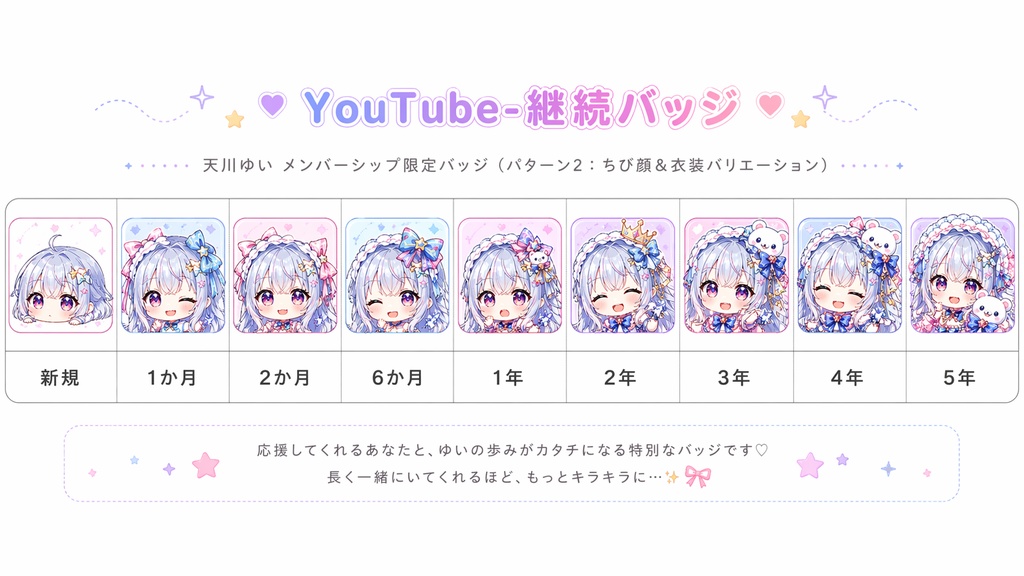 YouTubeメンバーシップバッジ・アイコン制作|小さくても見やすいデザインを作成します