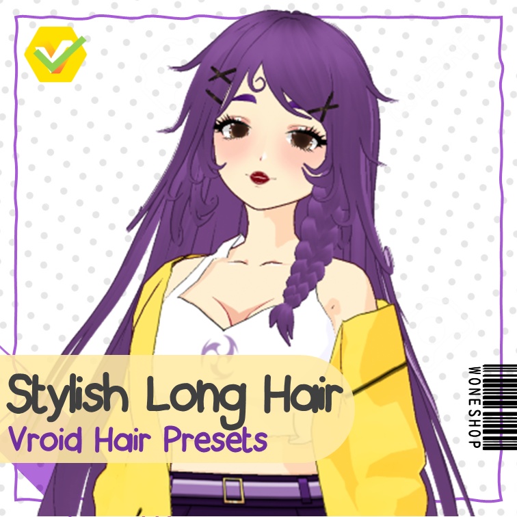 VRoid Hair Preset- Cute Long Hair with Braid
