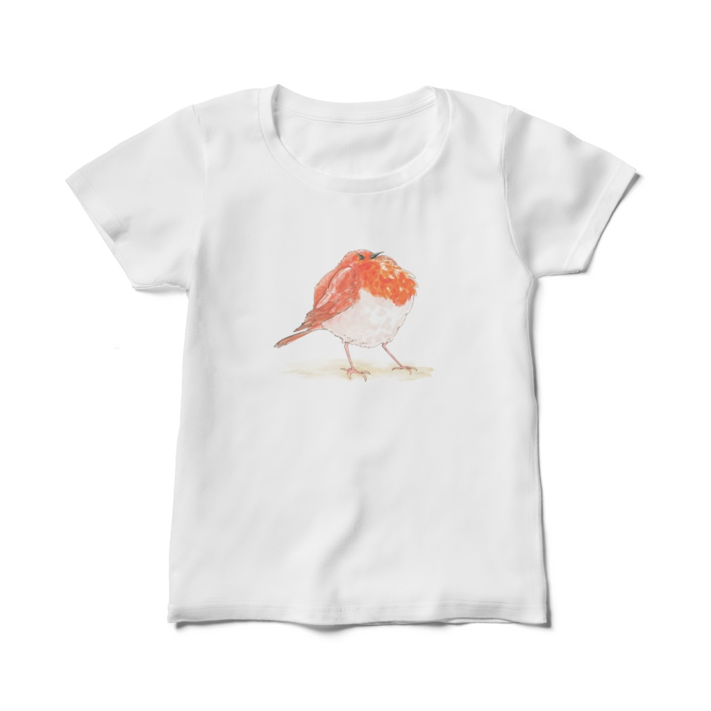 ぷんぷん小鳥 レディースTシャツ(白)