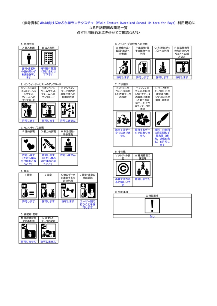 【VRoid】ぶかぶか学ランテクスチャ(サンプルあり)【男女兼用】