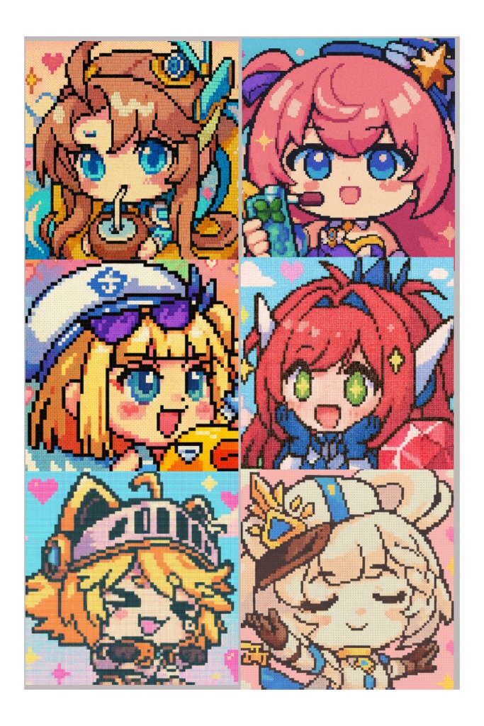 星の翼のちびキャラをAIでドット絵風に変換（水着ベータ）