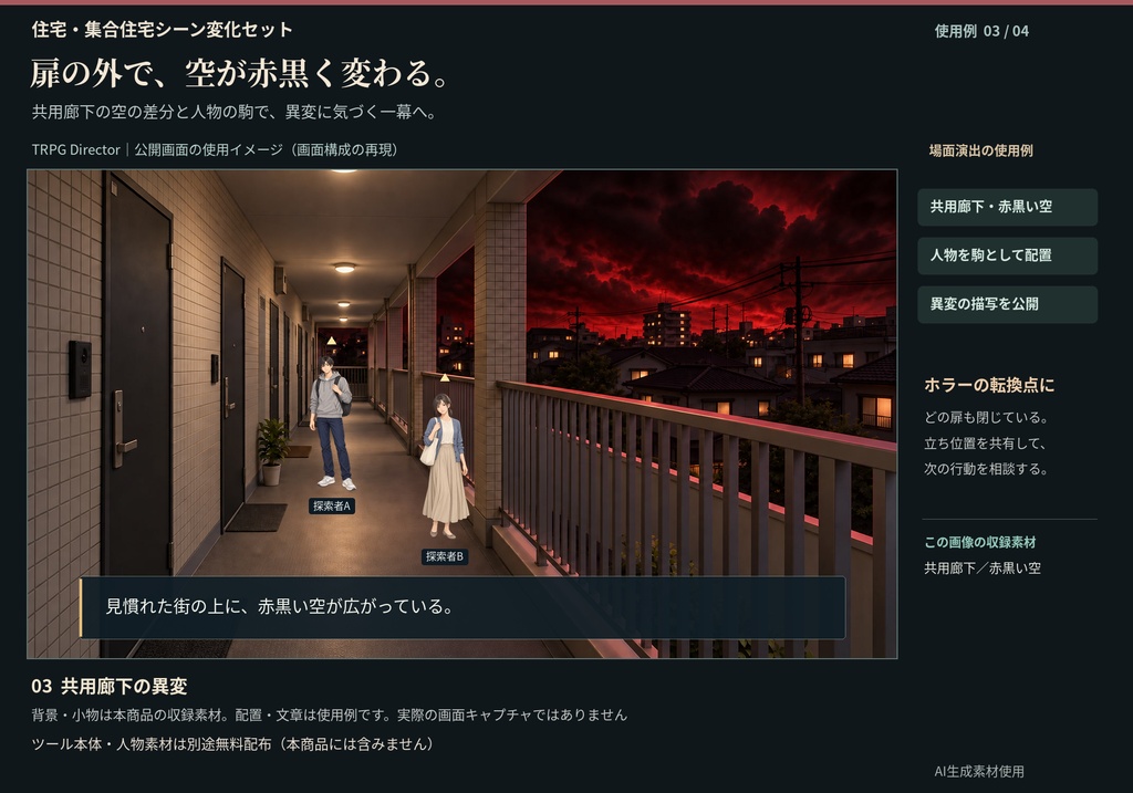住宅・集合住宅シーン変化セット|いつもの家が不穏に変わる【94素材】