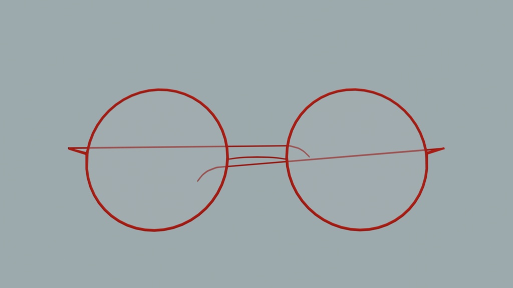 モノクル・眼鏡(赤縁丸眼鏡)セット