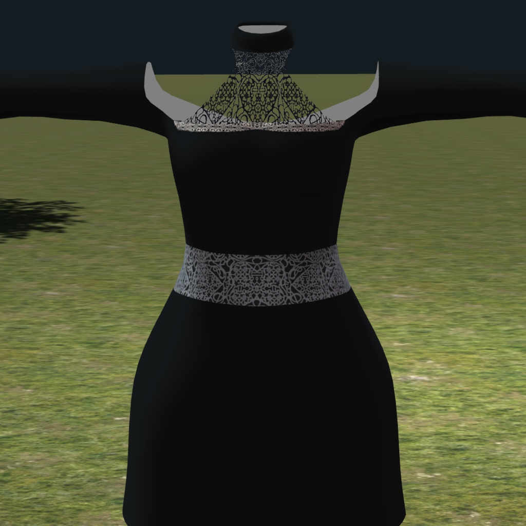 黒いレースのドレス(靴、ストッキング付きセット)