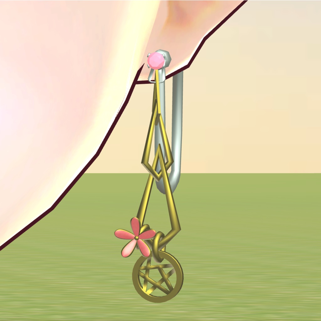 桜と星のイヤリング( Cherry Blossoms and star earrings)