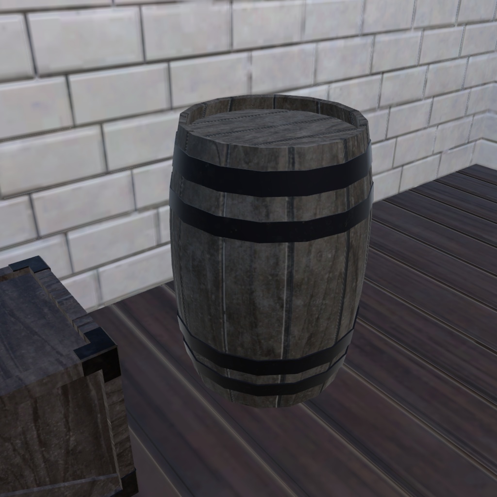 樽と木箱のセット【Barrel and Wooden Box】