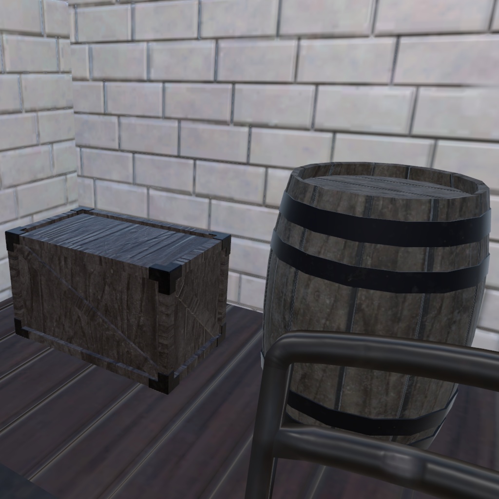 樽と木箱のセット【Barrel and Wooden Box】