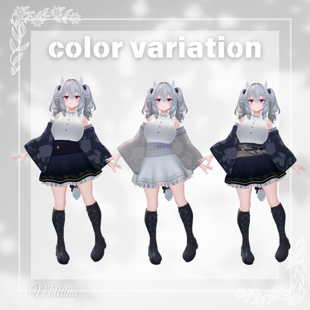 【5Avatar対応】着物ドレス『Kimono Dress』