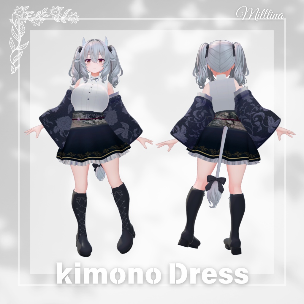 【5Avatar対応】着物ドレス『Kimono Dress』