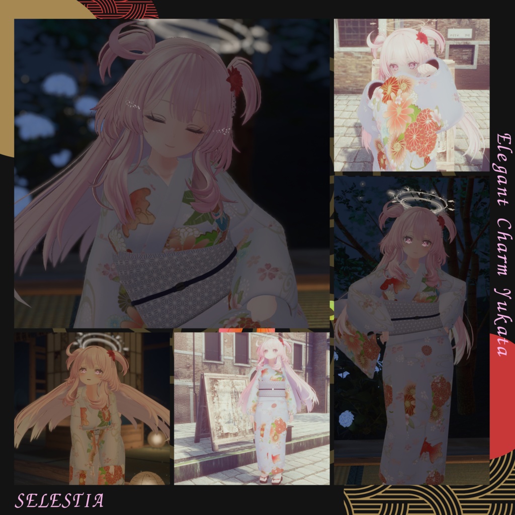 【複数Avatar対応】Elegant Charm Yukata 『浴衣-和奏-』