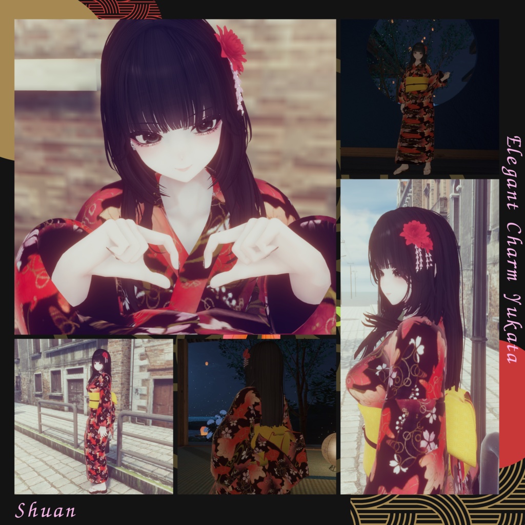 【複数Avatar対応】Elegant Charm Yukata 『浴衣-和奏-』