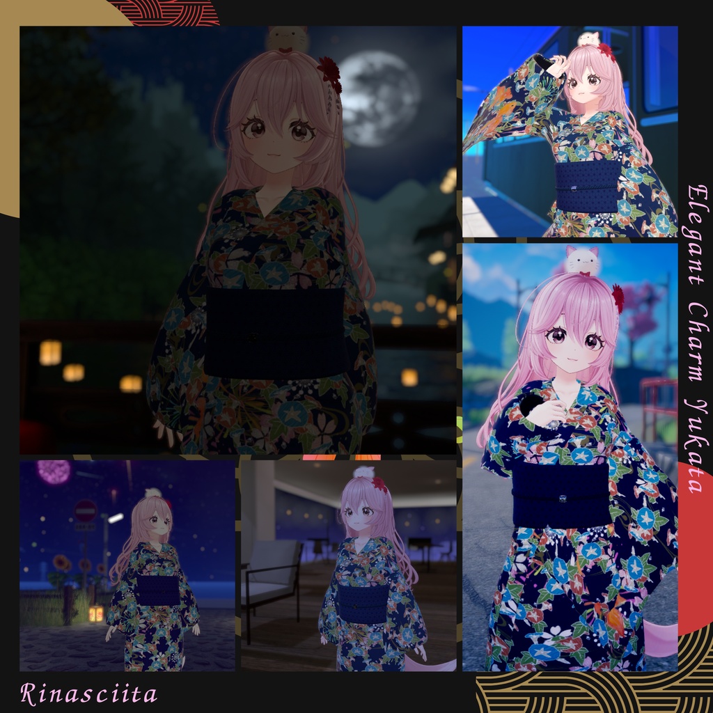 【20Avatar対応】Elegant Charm Yukata 『浴衣-和奏-』