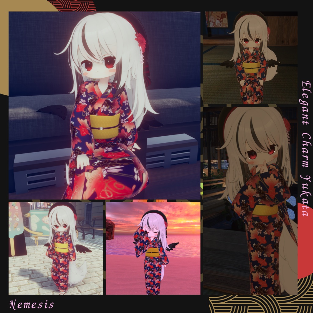 【複数Avatar対応】Elegant Charm Yukata 『浴衣-和奏-』