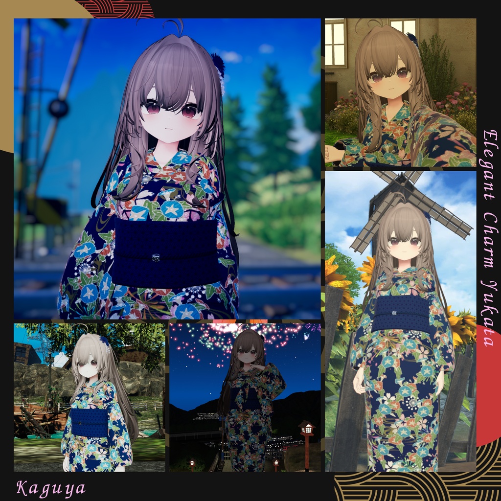 【20Avatar対応】Elegant Charm Yukata 『浴衣-和奏-』