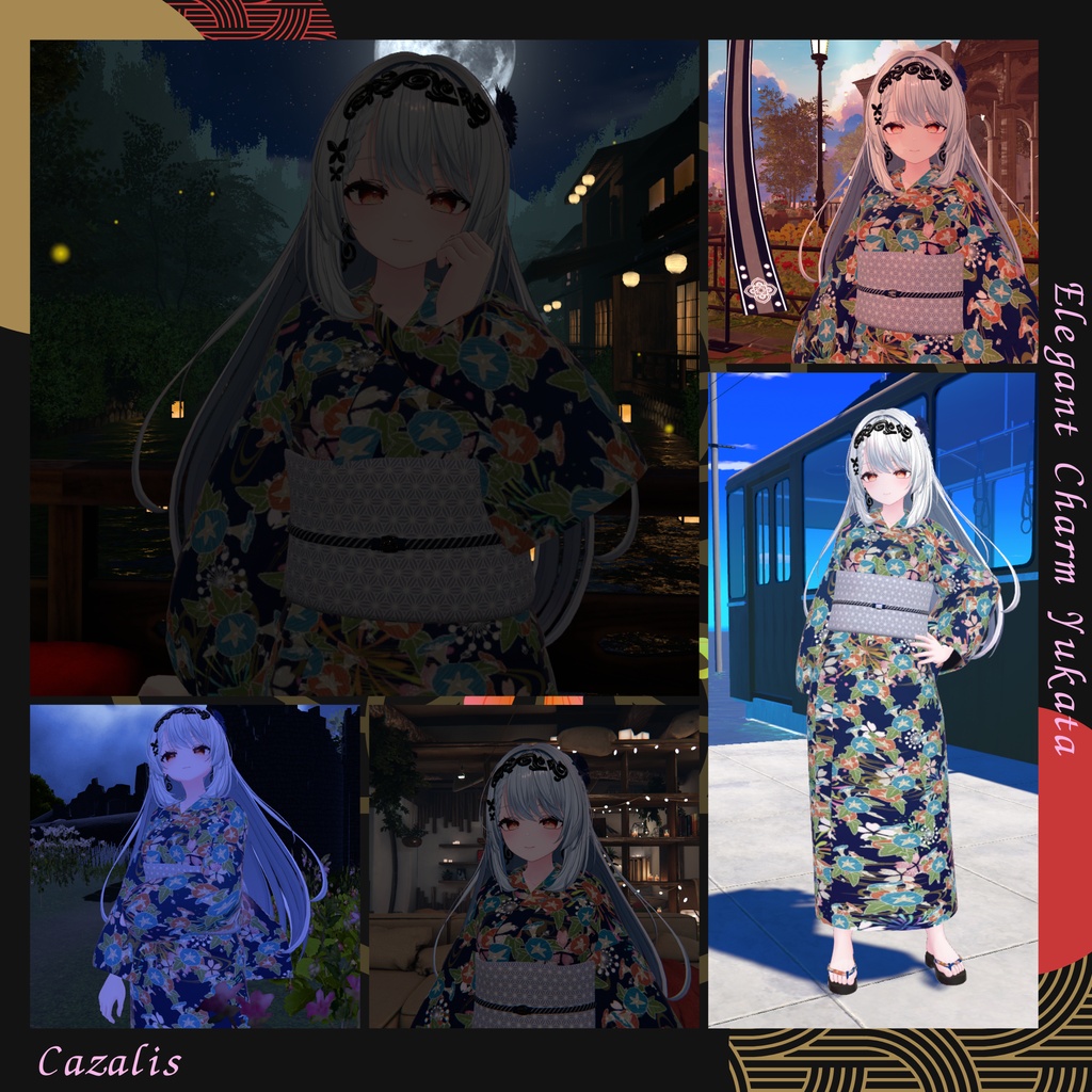 【20Avatar対応】Elegant Charm Yukata 『浴衣-和奏-』