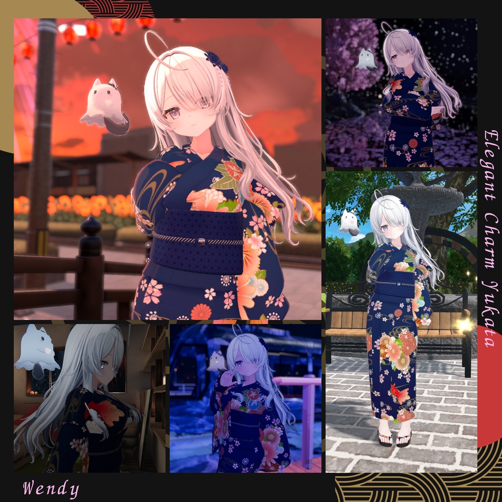 【20Avatar対応】Elegant Charm Yukata 『浴衣-和奏-』