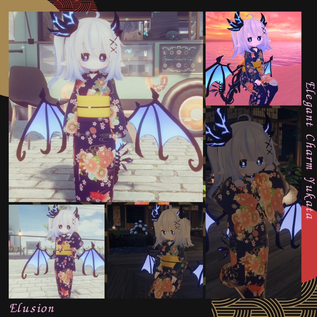 【複数Avatar対応】Elegant Charm Yukata 『浴衣-和奏-』