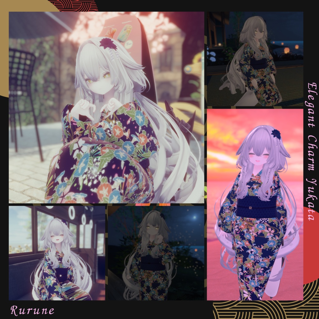 【複数Avatar対応】Elegant Charm Yukata 『浴衣-和奏-』