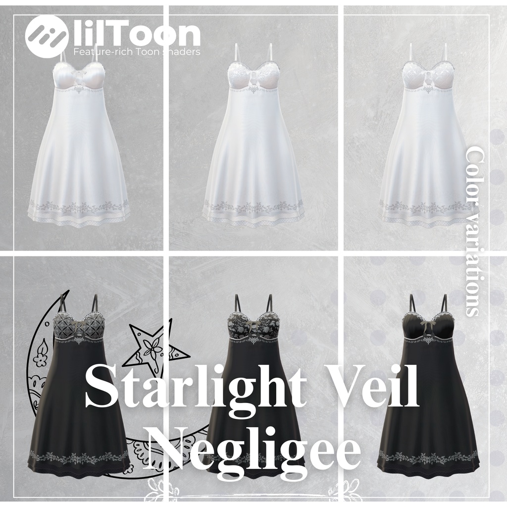 【12Avatar対応】Starlight Veil Negligee『星明かりのルームドレス』
