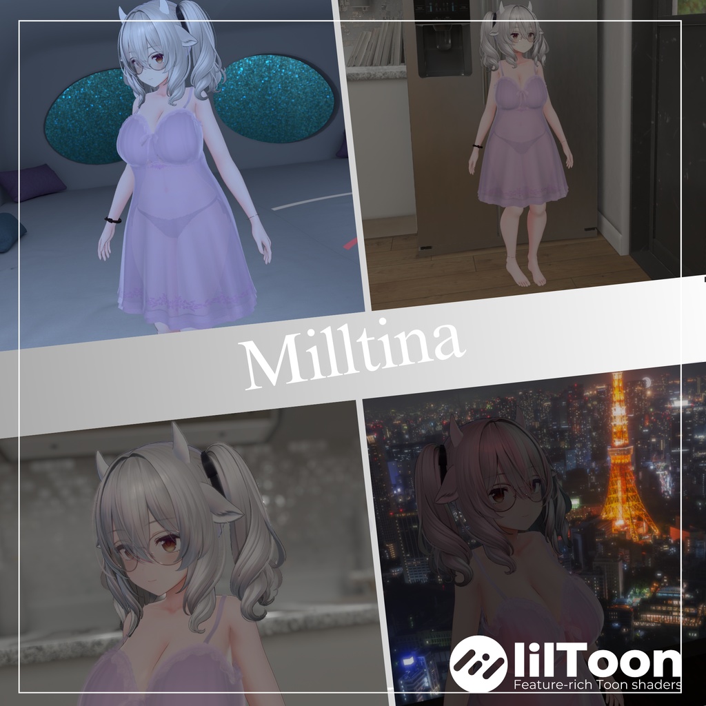 【12Avatar対応】Starlight Veil Negligee『星明かりのルームドレス』