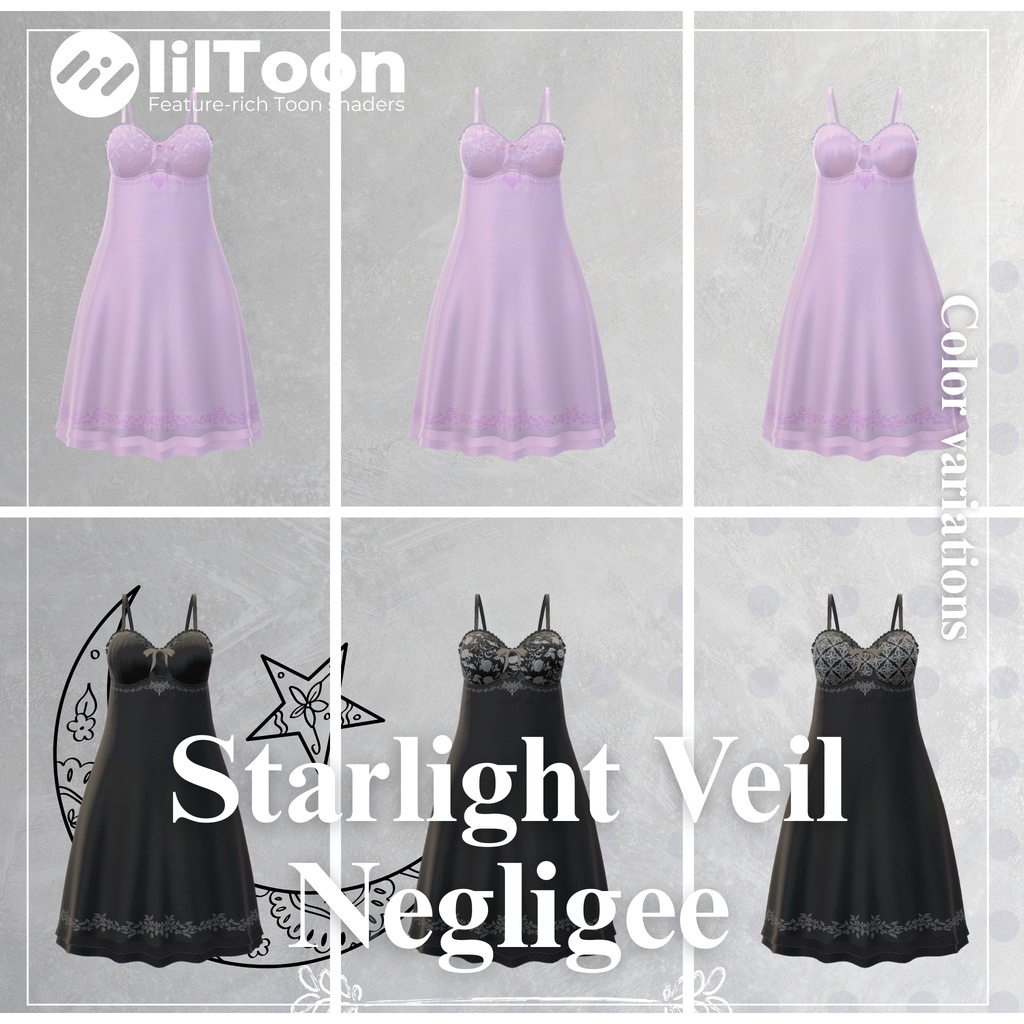 【12Avatar対応】Starlight Veil Negligee『星明かりのルームドレス』