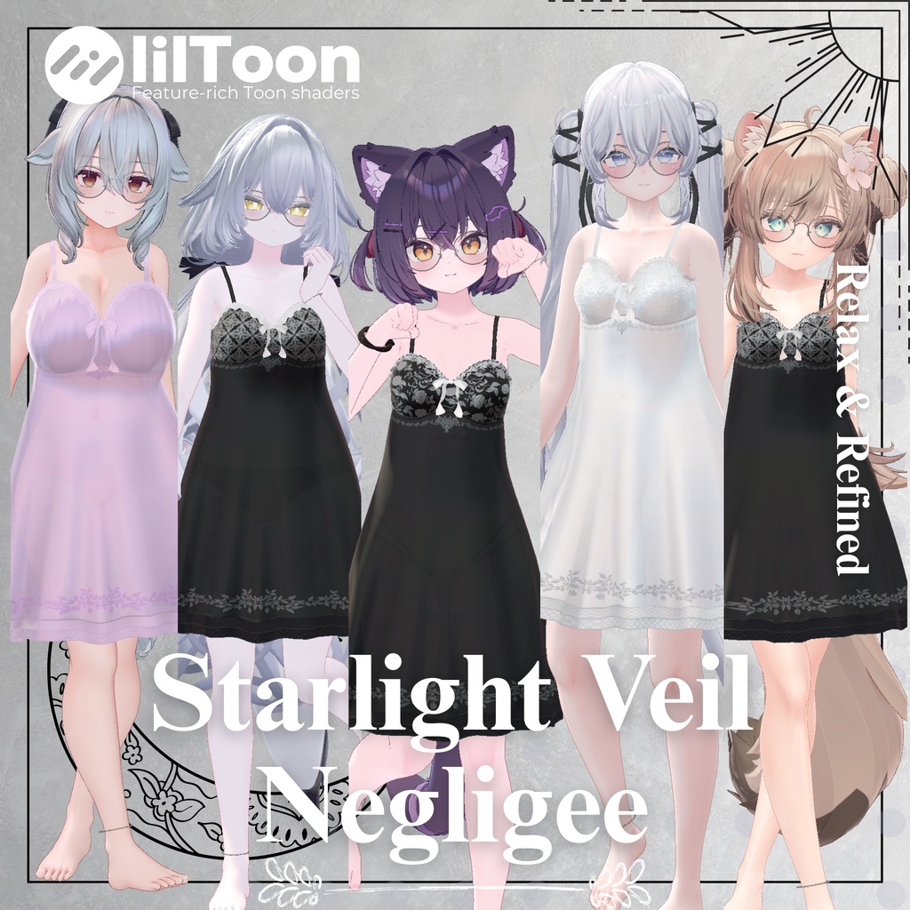 【12Avatar対応】Starlight Veil Negligee『星明かりのルームドレス』