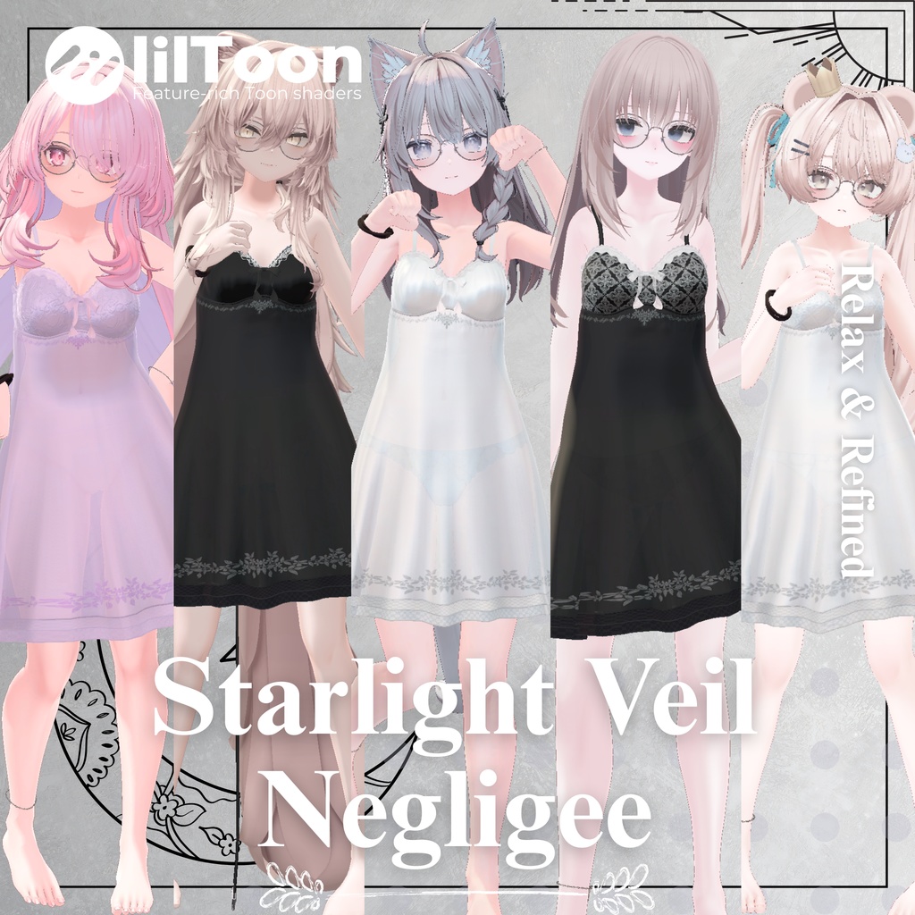 【12Avatar対応】Starlight Veil Negligee『星明かりのルームドレス』