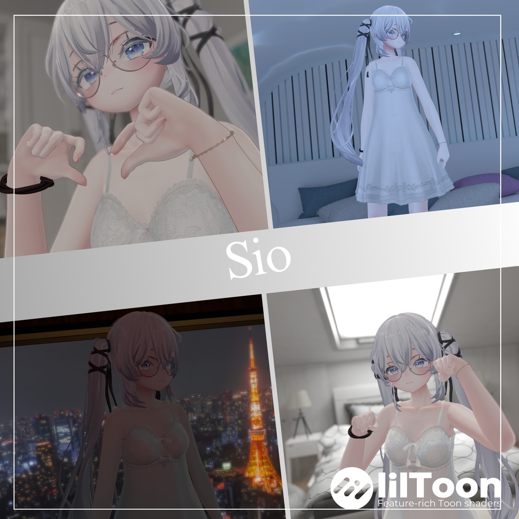 【12Avatar対応】Starlight Veil Negligee『星明かりのルームドレス』