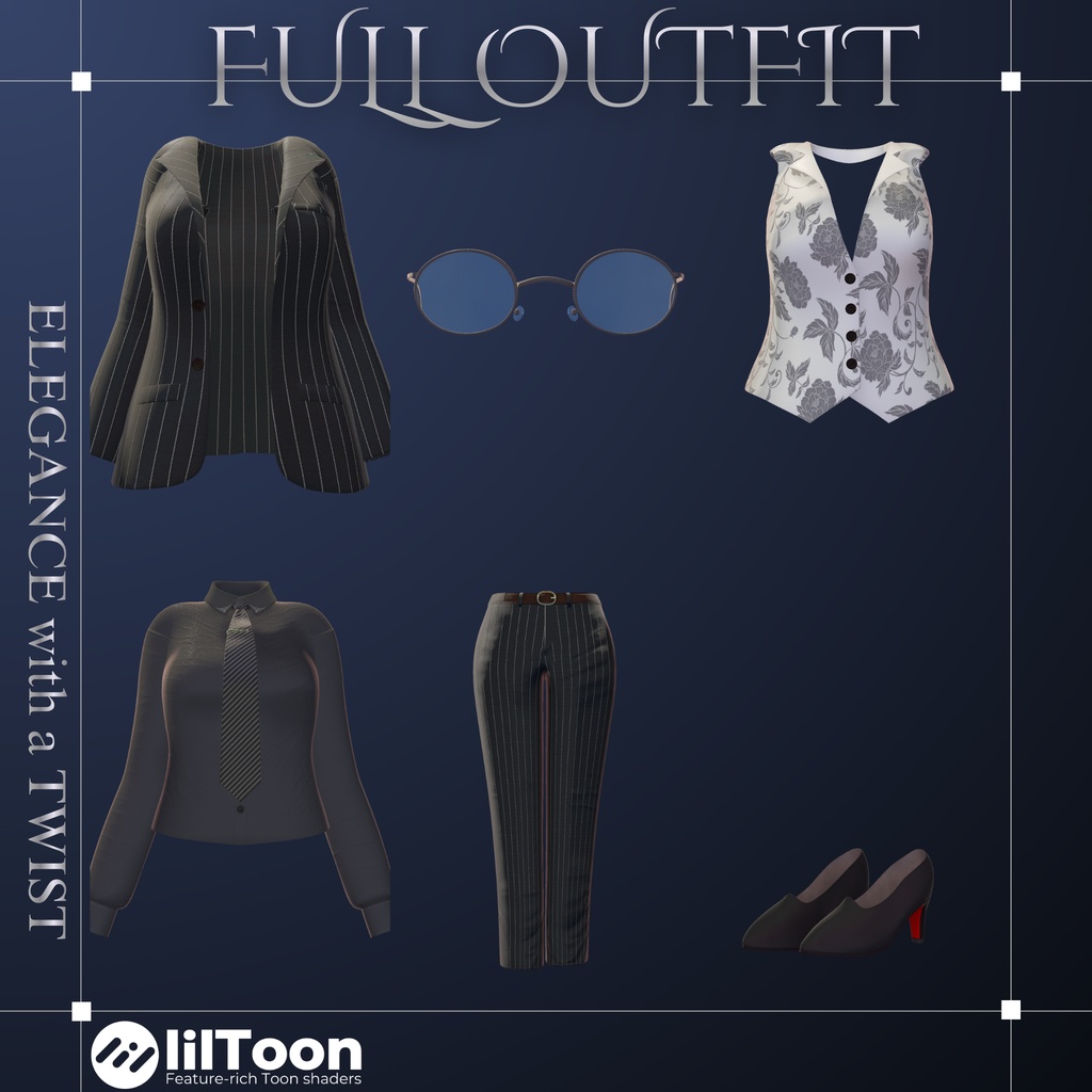 【複数Avatar対応】Urban Noir Suit『アーバン・ノアール』