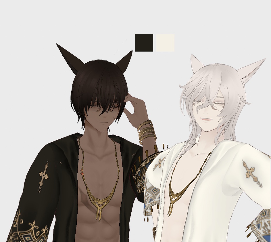 【vroid】ffxiv Summer Sunset Beach black/white