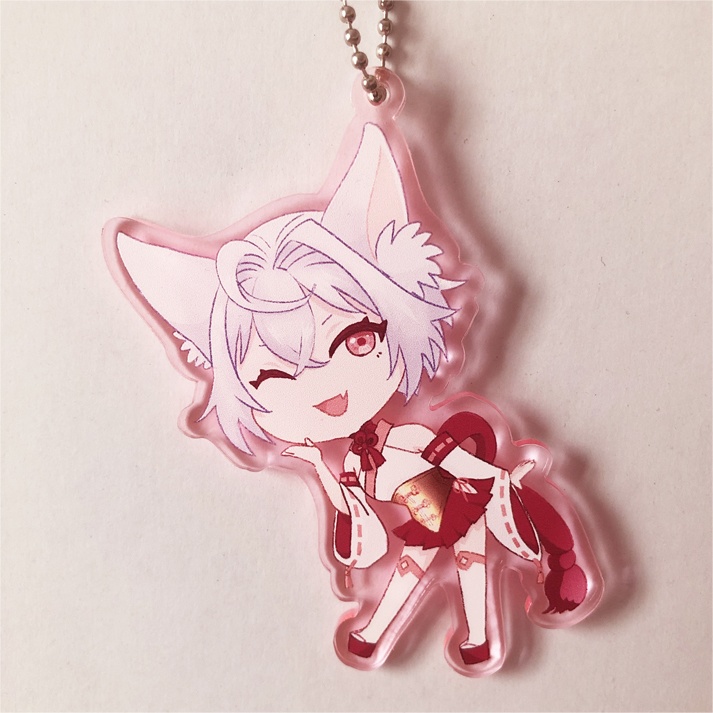 新葉ちゃんアクリルキーホルダー-ほんのりピンク-