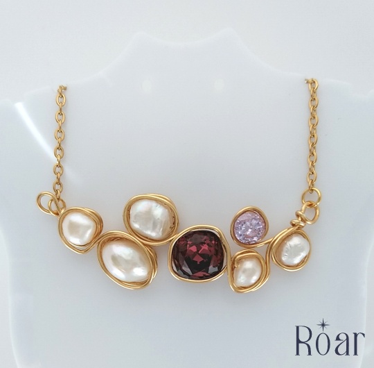 【選べる】バロックパールとスワロのネックレス