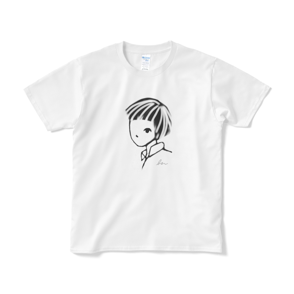 横顔の男の子 Up Tシャツ 義家族製造 バライタ Booth店 Booth