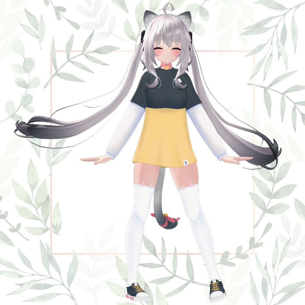 猫ツーピース長袖Tシャツ for Maya