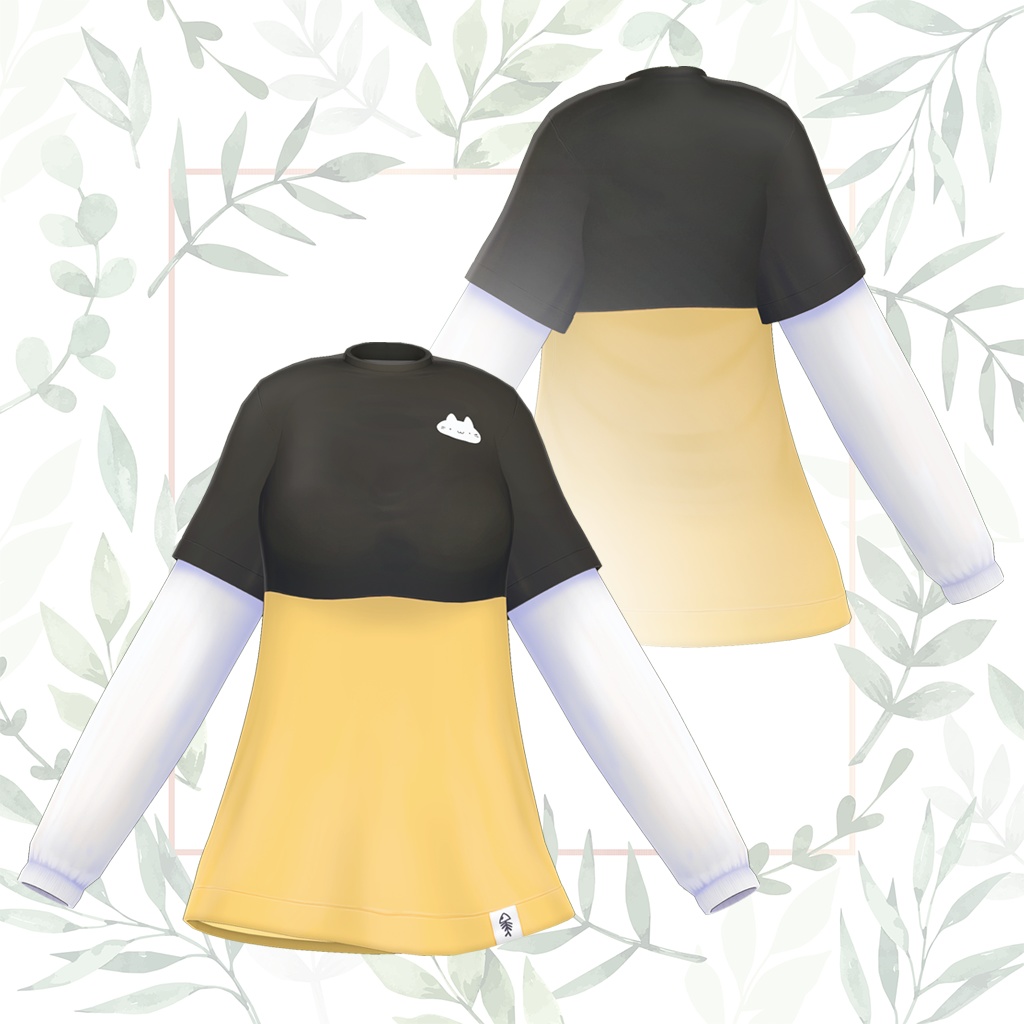 猫ツーピース長袖Tシャツ for Maya