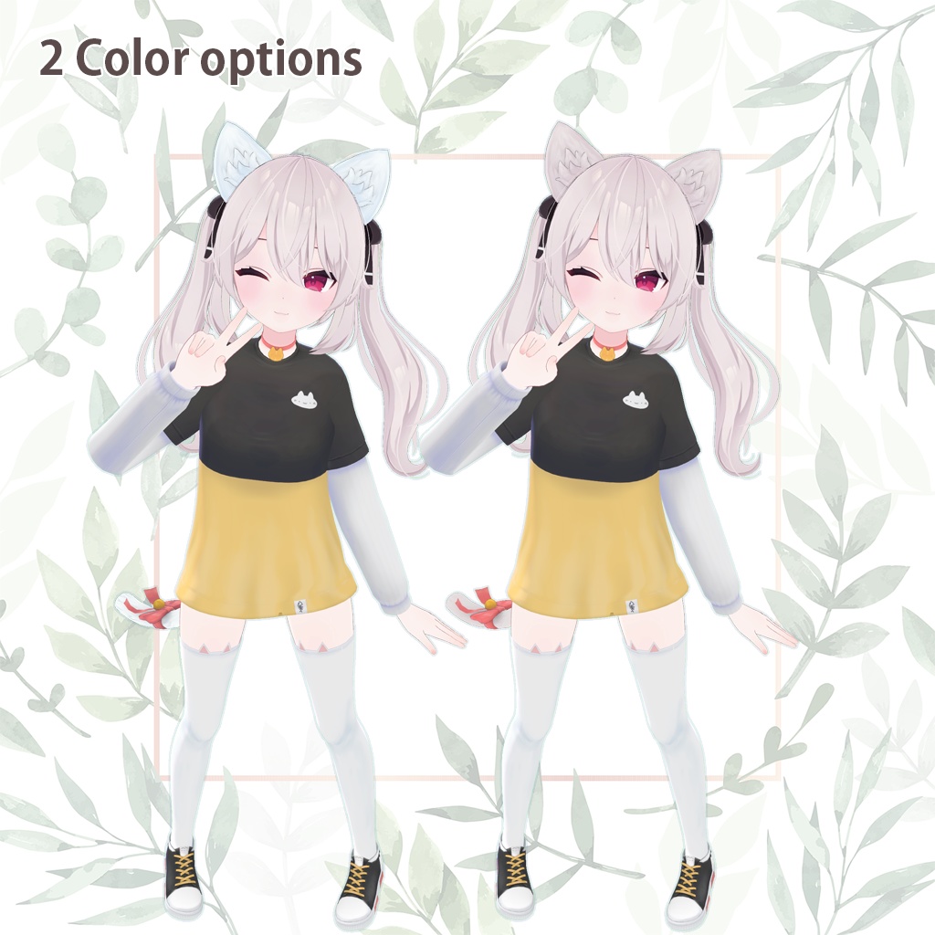 猫ツーピース長袖Tシャツ for Karin