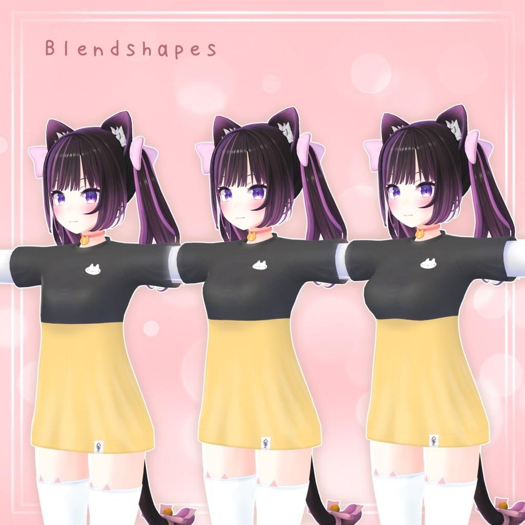 猫ツーピース長袖Tシャツ for Anon