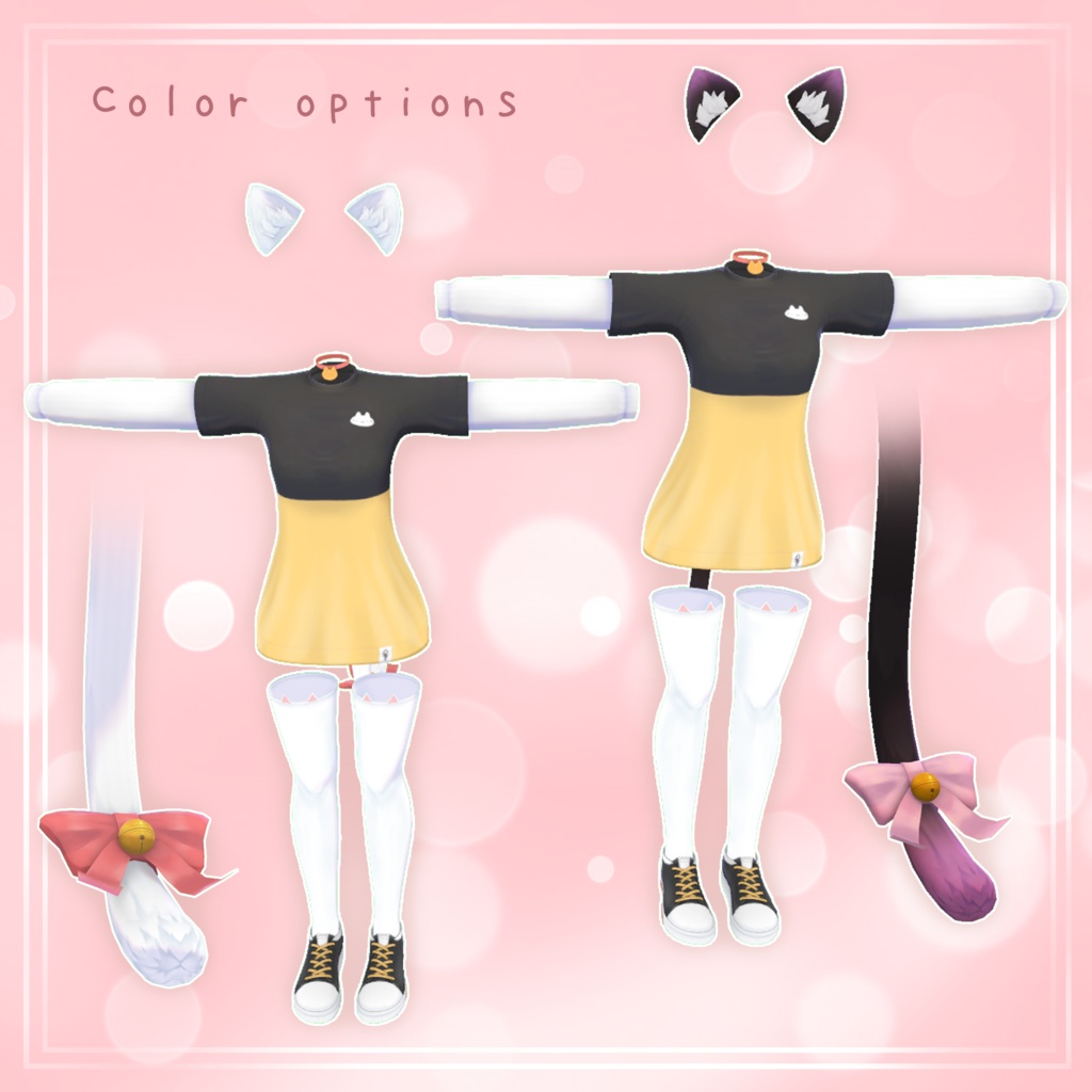 猫ツーピース長袖Tシャツ for Anon