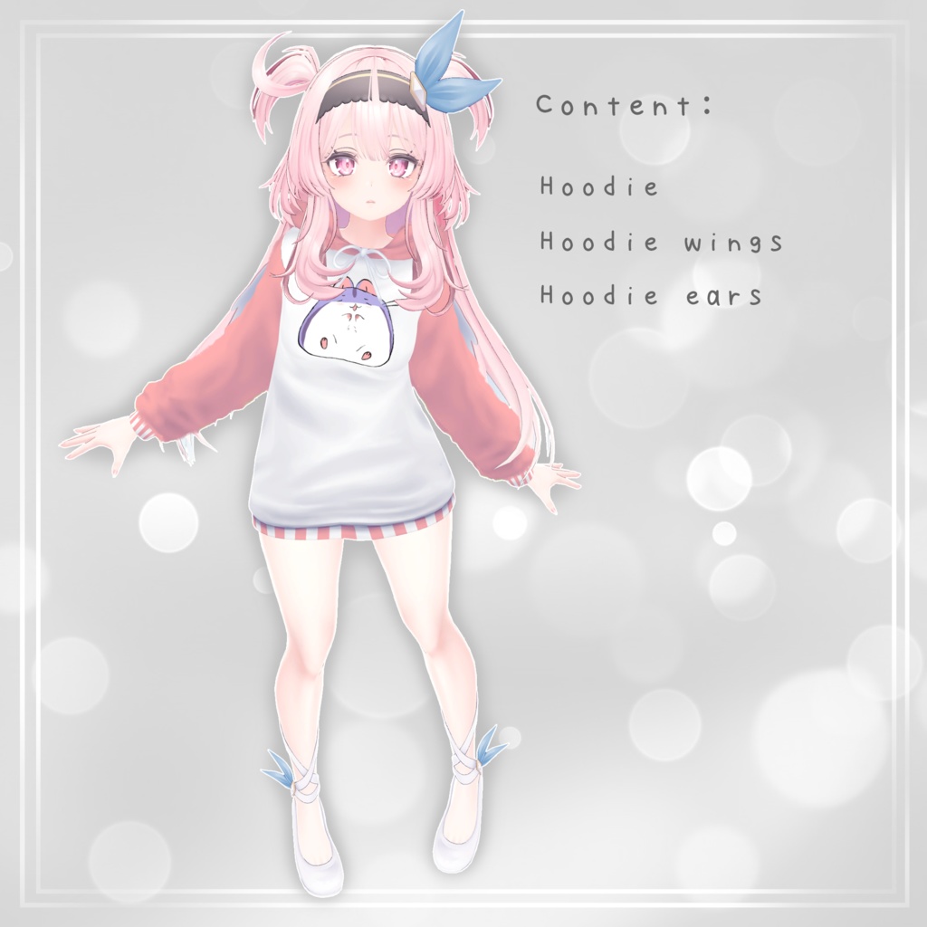 スポーティーな服, 猫ツーピース長袖Tシャツ& ハムスターパーカー for Selestia (セレスティア)