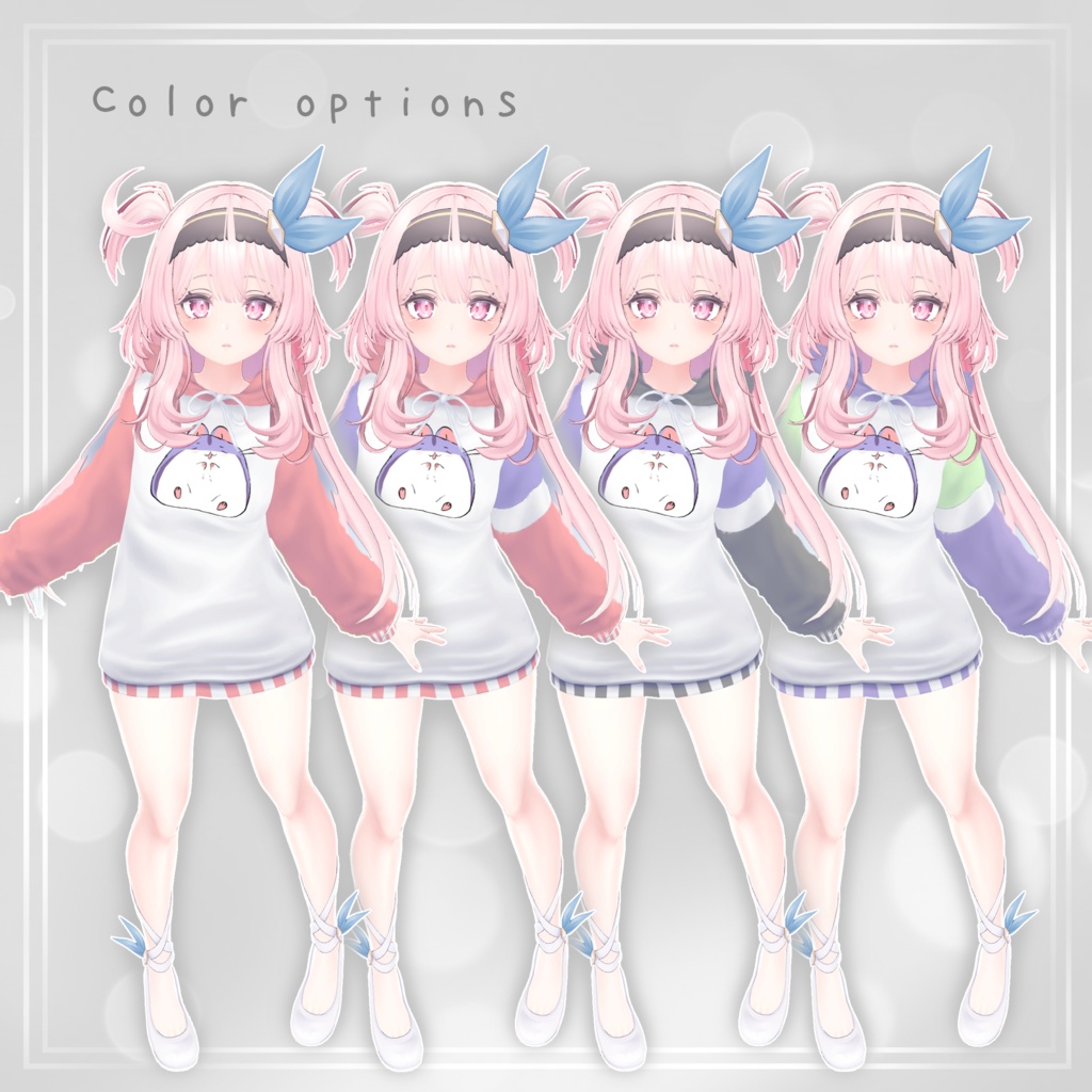 スポーティーな服, 猫ツーピース長袖Tシャツ& ハムスターパーカー for Selestia (セレスティア)