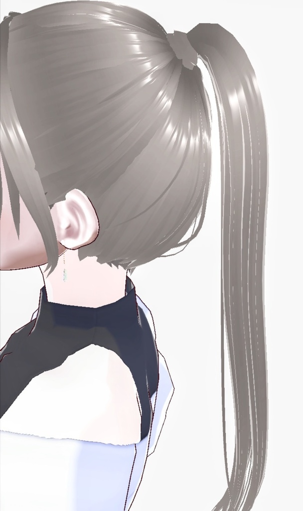 【3D髪】韓国前髪3種×後毛ポニテ【VRoid Studio正式版】