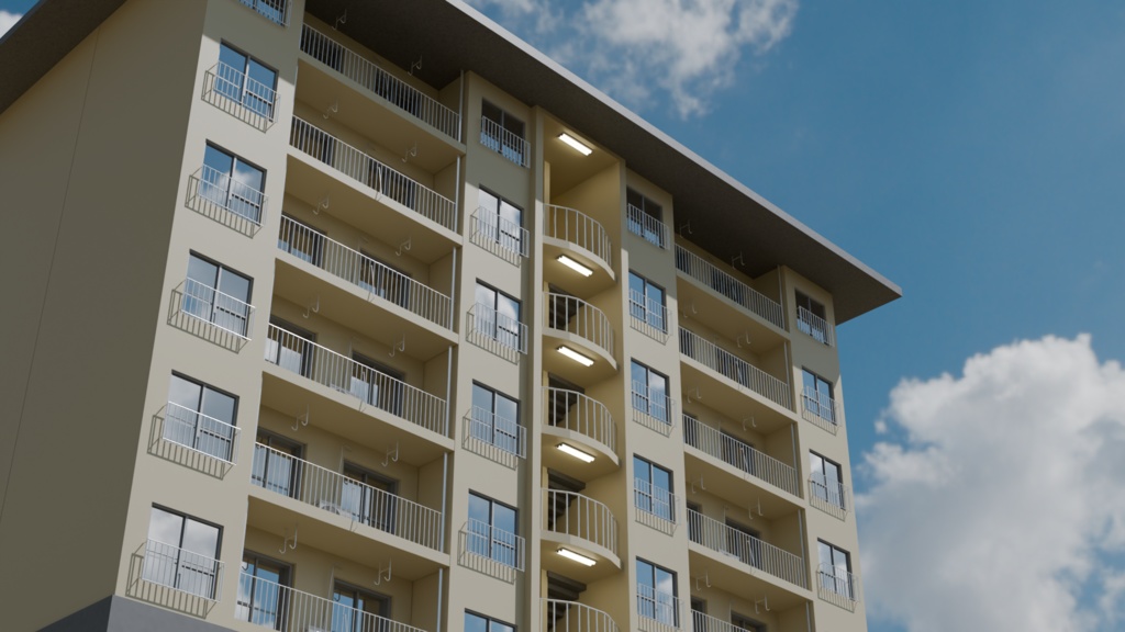 【3Dモデル】団地アパート