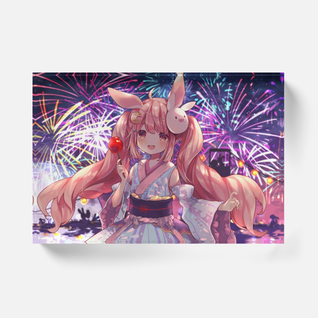 兎月るあ 夏祭り アクリルブロック