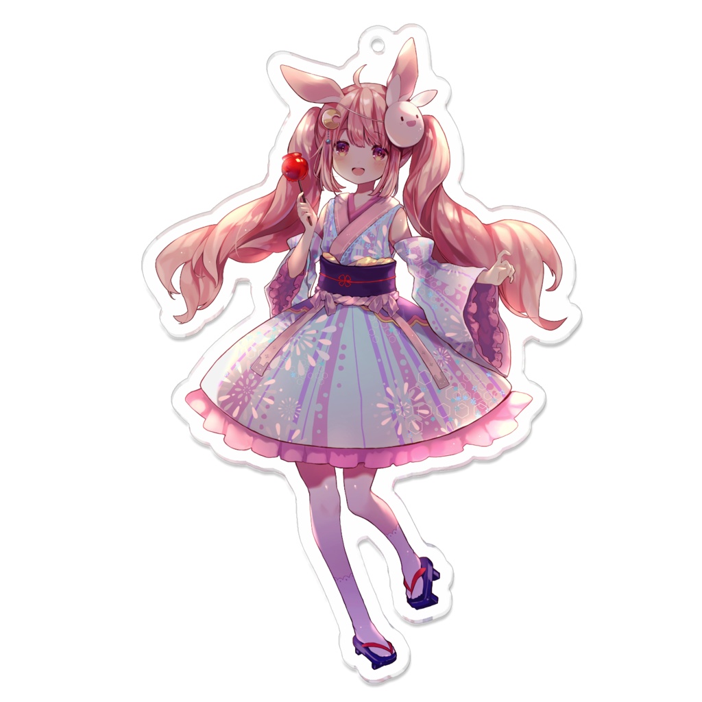 兎月るあ 夏祭り アクリルキーホルダー