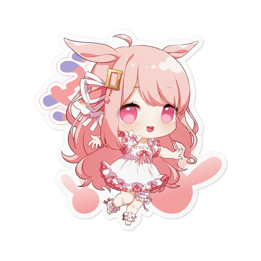 うさむすび2周年ステッカー うさver.